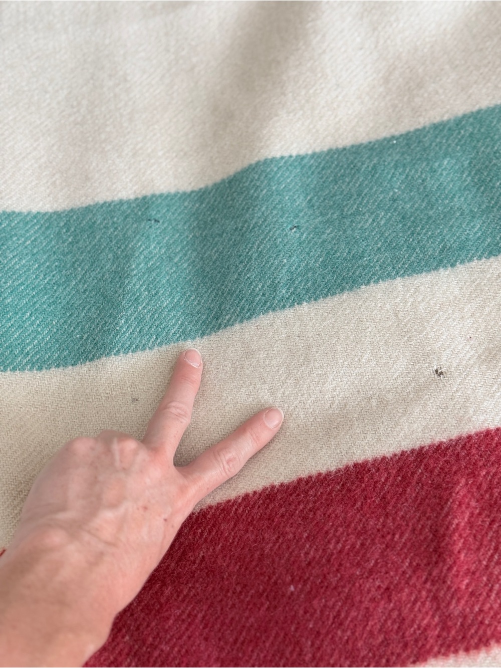 Golden Dawn Striped Wool Blanket Hudson Bay Candy Stripe - Picture 13 of 16